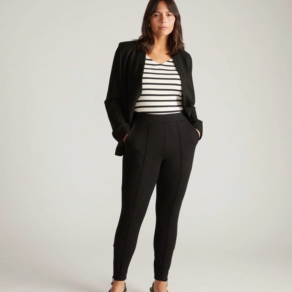 Universal Standard Moro Pintuck Pocket Ponte Pants elastic waist